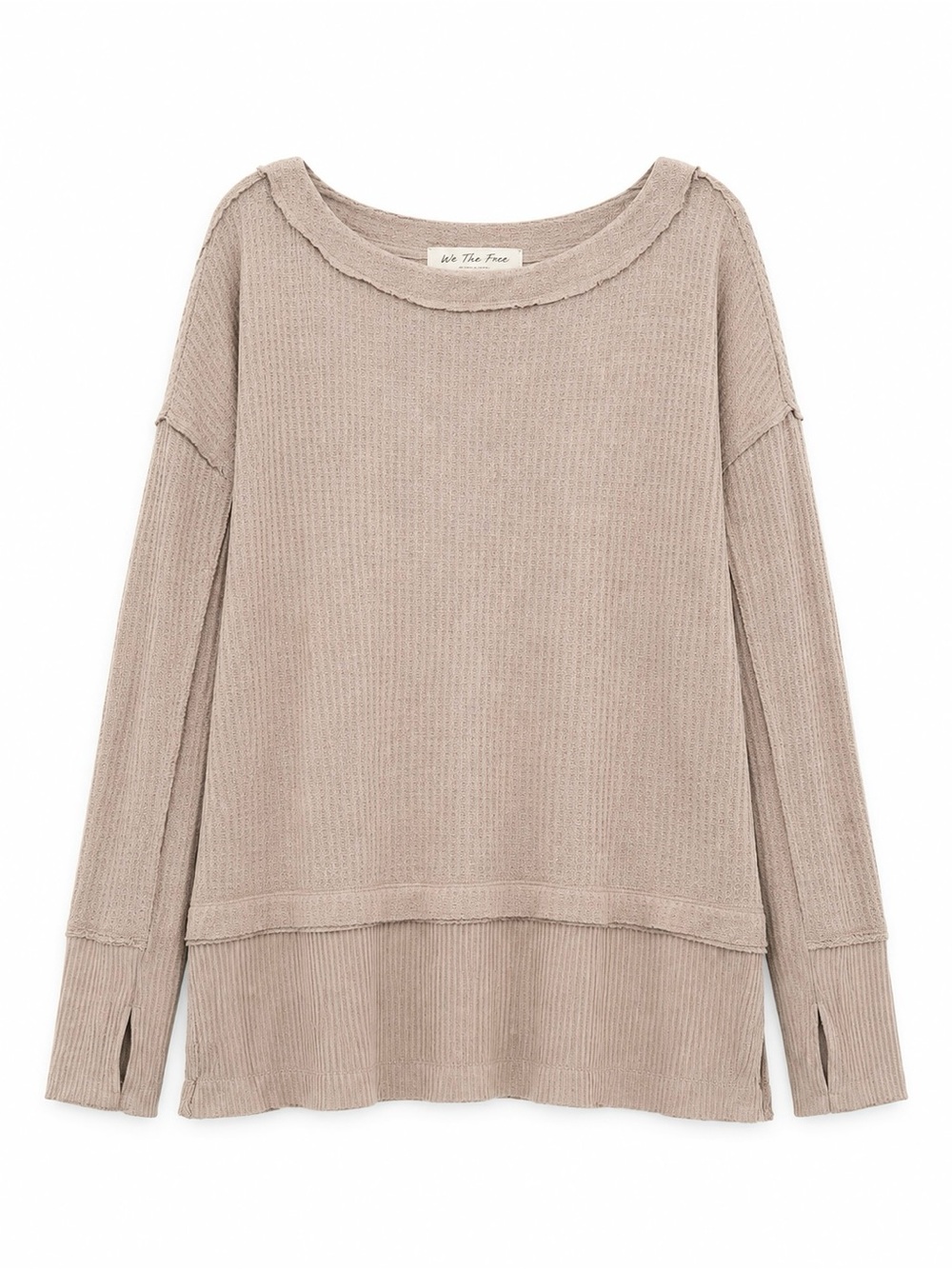 Free People We The Free North Shore Thermal Top Sand Size Small Oversized